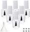 6PCS Empty Nail Polish Bottles with Brush White Cap, 5ML Empty Clear Glass Refillable Nail Fingernail Polish Bottles Circle with mixing beads & Fu...
