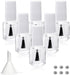 6PCS Empty Nail Polish Bottles with Brush White Cap, 5ML Empty Clear Glass Refillable Nail Fingernail Polish Bottles Circle with mixing beads & Fu...