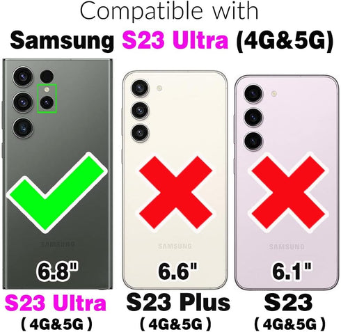 Furiet Detachable Crossbody Strap Wallet Case for Samsung Galaxy S23 Ultra 5G Zipper Purse, Multi Card Slots and PU Leather Stand Cell Phone Cover...