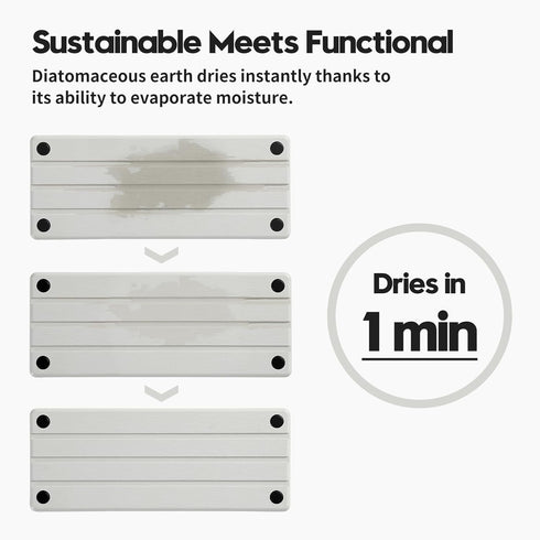 Instant Dry Sink Caddy Kitchen Sink Organizer, Quick Drying Diatomaceous Earth Stone Sink Tray Sponge Holder Soap Dish, Bathroom Countertop Vanity...