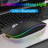 TENMOS Wireless Bluetooth Mouse, LED Slim (Bluetooth 5.1/5.0 + USB) 2.4GHz Rechargeable Silent Bluetooth Wireless Mouse with Type C Adapter for La...