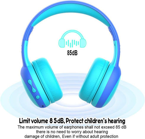 gorsun Bluetooth Kids Headphones with Microphone,Children's Wireless Headsets with 85dB Volume Limited Hearing Protection,Stereo Over-Ear Headphon...