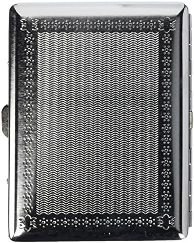 Etched Cigarette Case Victorian Style Metal Holder for Regular, King and 100's Size (Etched Silver) RFID...