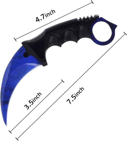 TOPOINT Karambit Knife, Stainless Steel Fixed Blade Knife with Sheath and Cord Knife CS-GO for Hunting Camping and Field Survival (Dark blue)...