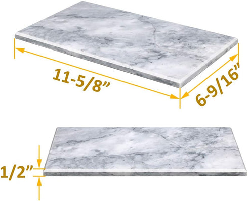 Rectangular Marble Vanity Tray for Counter, Bathroom, Dresser, Nightstand or Desk, 11-5/8" x 6-1/4"...