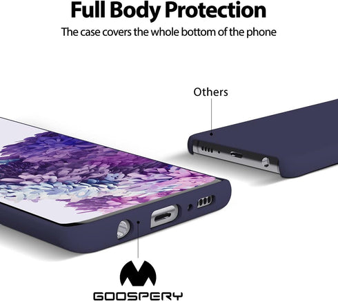GOOSPERY Liquid Silicone Case for Samsung Galaxy S10 Plus (2019) 6.4 inch Jelly Rubber Bumper Case with Soft Microfiber Lining - Blue Navy...