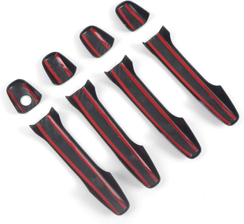HIGH FLYING for Subaru WRX, STi 2015-2021, XV Crosstrek 13-17 Car Accessories Side Door Handles Cover Trim Carbon Fiber Grain ABS 8pcs...