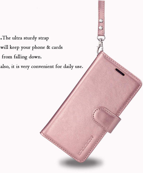 Galaxy A10E Wallet Case, Premium PU Leather Flip Cover with Card Slots & Kickstand - Rose Gold...