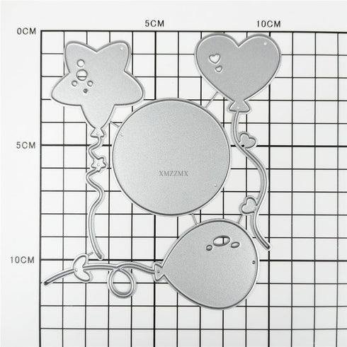 Double -Layer Balloon Metal Cutting Dies for Card Making, Paper Embossing Die Cuts Kit Templates, Storage Pockets Supplies, Photo Frame Album DIY ...