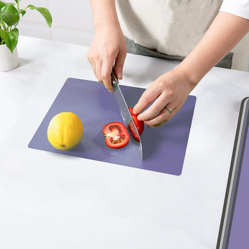 Plastic Cutting Boards for Kitchen, WK Small Flexible Cutting Board Set of 3, Non Slip Cutting Mats for Meat, BPA Free, Dishwasher Safe, Mini Size...