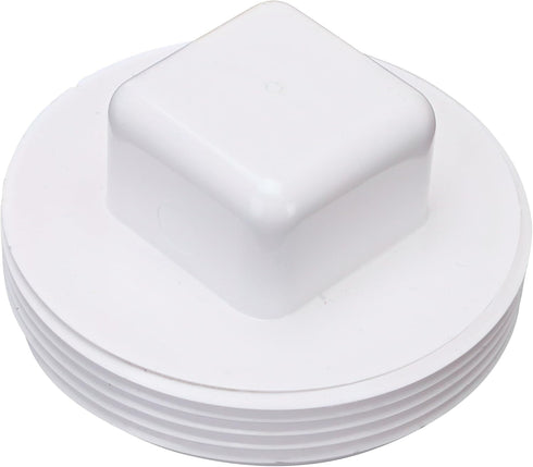 NDS 31P8 PVC S&D Cleanout Plug, with 3-Inch MPT Connection, Works with 3-Inch FPT Drain Fittings Attached to Sewer and Drain Pipe, White...