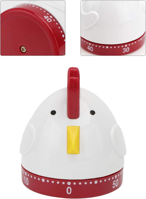 Mechanical Kitchen Timer, Cute Rooster Timer for Kids, Wind Up 60 Minutes Manual Countdown Timer for Classroom, Home, Study and Cooking...