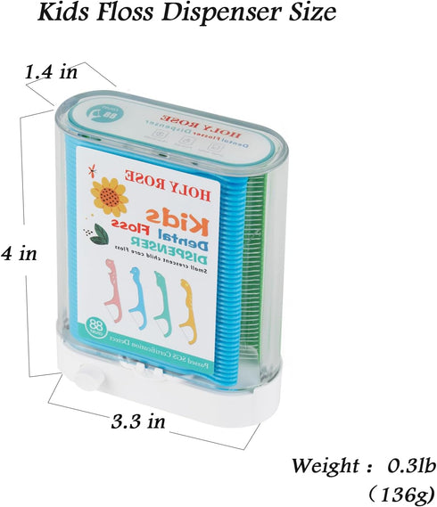 Kids Professional Dental Floss Picks Holy Rose Dental Flossers Dispenser Suitable for Teenagers,Children,Girls,Boys Unflavored Floss Sticks,Neat,H...