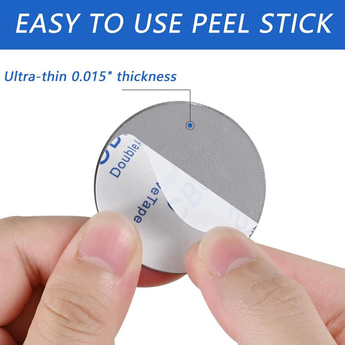 Phone Magnets for Back of Phone, Universal Metal Plates, 2 Rectangular and 2 Round with Adhesive, car Phone Magnets (White)......