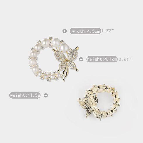 Fashion Pearl Circle Brooch Pins for Women, Women's Brooch Gift, Brooches Jewelry Accessories for Wedding, Anniversary, Banquet, Gift For Ladies...