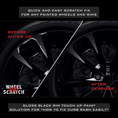 Gloss Black Rim Touch Up Paint Kit, Car Wheel Scratch Repair Kit, Wheel Touch Up Paint Pen, curb rim repair kit, curb rash repair Kit, Universal R...