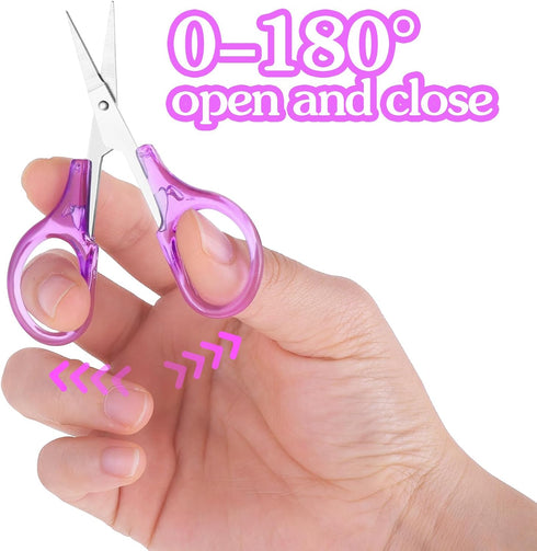 2 PCS Small Scissors All Purpose Kid Scissors with Protective Cover Mini Craft Scissors Precision Straight Fine Tips Design for Scrapbooking Paper...