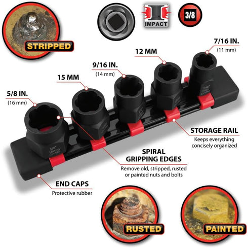 Performance Tool W38922 5 pc. Bolt Extractor Add-on Set...
