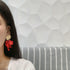 tenghong2021 Gold Metal Colorful Acrylic Rose Petal Earrings Dangle Exaggerated Flower Earrings Drop Statement Floral Tassel Earrings for Women-Or...