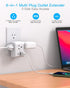 Multi Plug Outlet Extender, Power Strip Non Surge Protector Electric Outlet Splitter with 3 USB Wall Charger (1 USB C), Multiple Outlet Expander f...