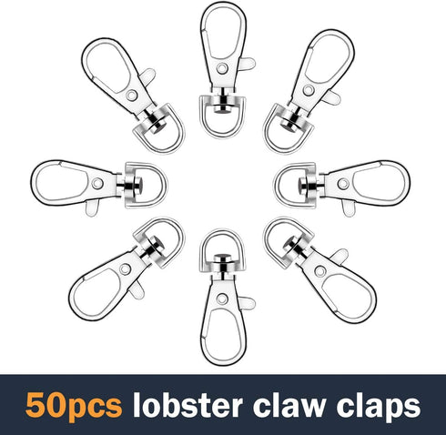 100 Pcs Swivel Snap Hook and Key Rings with Chain and Jump Rings for Keychain Lanyard DIY Jewelry Crafts Accessories(50 Pcs Lanyard Snap Hooks+50 ...