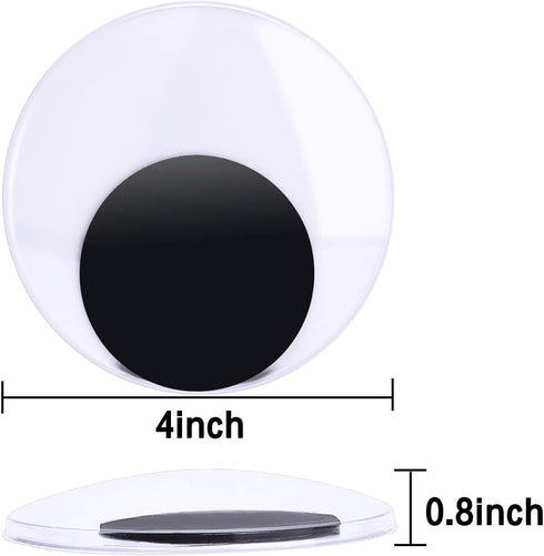 Sunmns 4 Inch Large Sized Plastic Wiggle Eyes with Self Adhesive for Craft Decorations, 4 Pack...