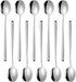 Miupoo Spoons,Stainless Steel Long handled soup spoons,Silver,10 Piece (8.7x1.6 Inches)...