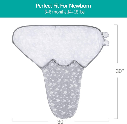 Biloban Baby Swaddle for Boy Girls, Baby Swaddles 3-6 Months, Swaddle Blanket Cotton, Newborn Swaddle, Newborn Essentials, Lovely Grey Print, 2 Pa...