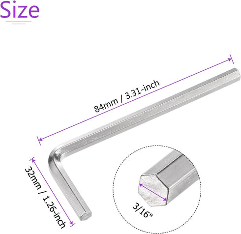 DMiotech 2 Pack 3/16" Hex Key Wrench, L Shaped Long Arm CR-V for 3D Printer Kits Repairing...