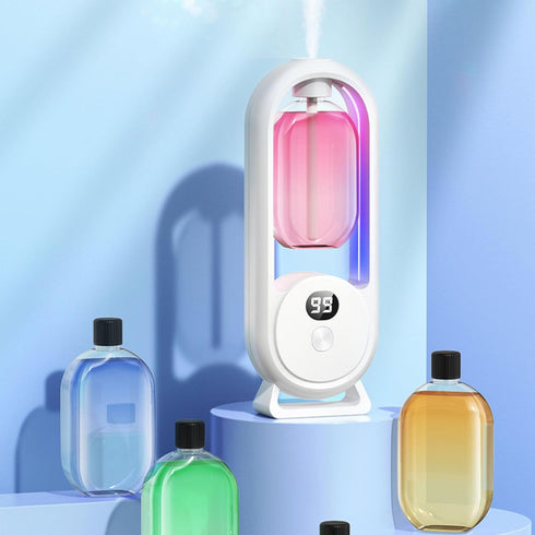 Aromatherapy Humidifier, Essential Oil Diffuser Automatic 5 Gear Ultrasonic Ambient Light LED Display Fragrance Machine Air Freshener for Home Lar...