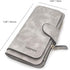 Soft PU Leather Trifold Women's Fashion Wallets Card, Coin Organizer Buckle Opening Lady Clutch (Gray)...