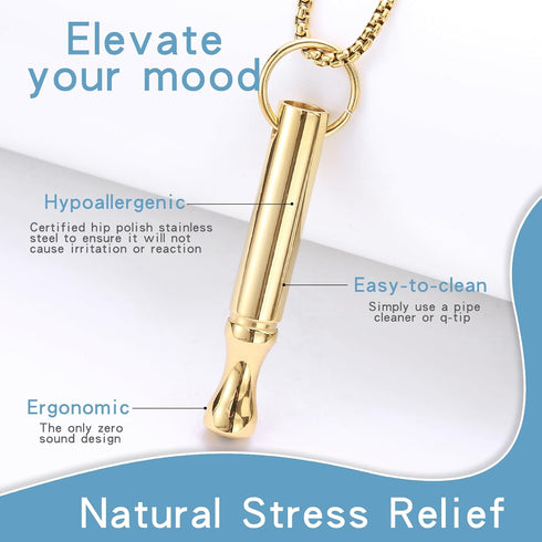 Mindfulness Breathing Necklace Stress Relief Pendant Stainless Steel Anxiety Breathe Necklace for Women Men...