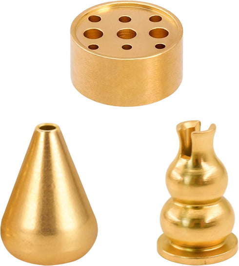 MrMrKura Brass Incense Holder for Sticks Incense Burner Sets, 3-in-1 Incense Stick Holder Ash Catcher Cone Incense Burner Coil Incense Holder, for...