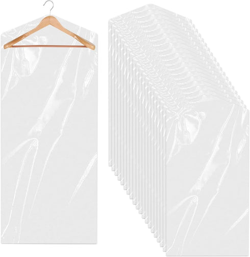 DERIQ 20pcs 60 Inch Plastic Garment Bag Dry Cleaner Bags Clear Plastic bag Dry Cleaning Laundry Bags for Clothes Cover Hanging Clothes Clothes Sto...