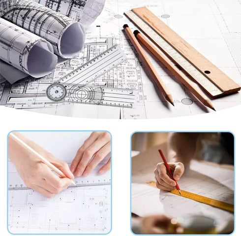 Clear Plastic Goniometer Angle Measuring Tool Protractor Finder Quick 360 Degree 7'' Arms Folding Ruler Office Measuring Drawing Woodworking Desig...