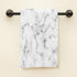 HGOD DESIGNS White Marble Hand Towels - Elegant White Marble Print with Black Textured Pattern, 100% Cotton Soft Bath Towels, 15"X30"...
