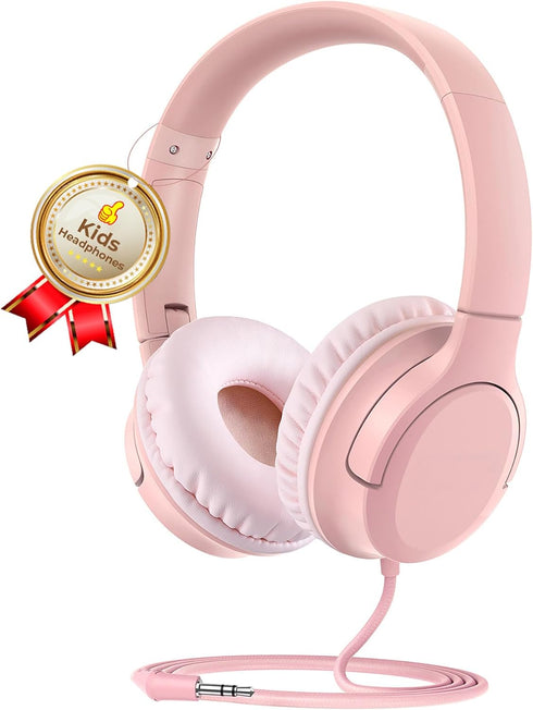 DyBaxa Kids Headphones, Wired Foldable On-Ear Headphones for Kids, Volume Limiter 94dB, Kid Headphones for School Classes Travel, 3.5mm Jack Kids ...