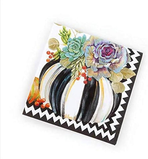 MACKENZIE-CHILDS Autumn Naturals Cocktail Paper Napkins, Festive Autumn and Thanksgiving Napkins, 20 Pack...