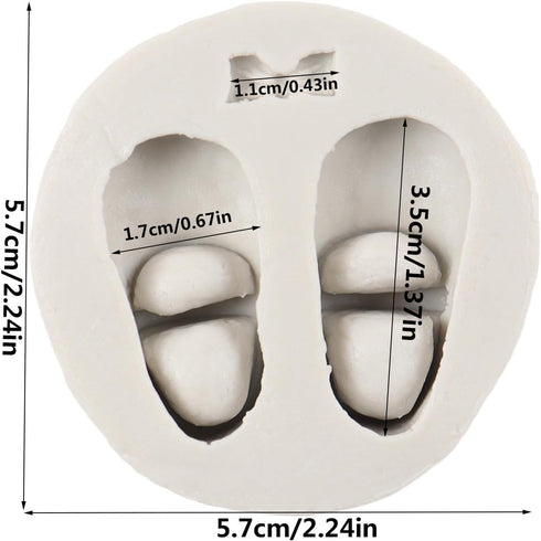 Baby Foot Print Silicone Molds Baby Shoes Fondant Mold For Baby Shower Cake Decoration Cupcake Topper Chocolate Candy Polymer Clay Gum Paste...
