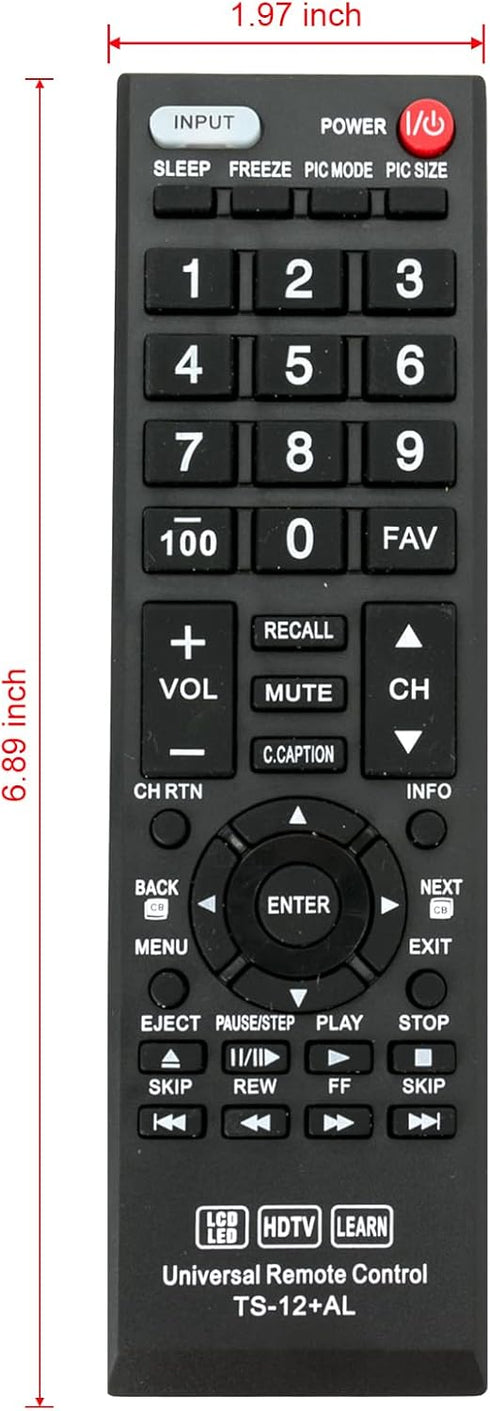 Replacement Remote Control fit for Toshiba LCD LED HDTV 3D 4K UHD Smart TVs CT-90325 CT-90326 CT-90329 CT-8037 CT-90302 CT-90275 CT-90 CT-90366 wi...