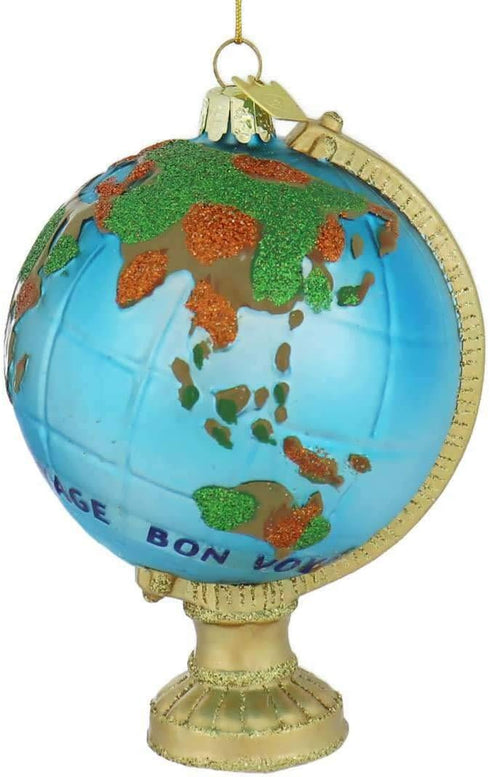 Kurt Adler Noble Gems Globe with Airplane Christmas Ornament...