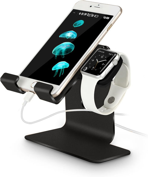 Tranesca 2 in 1 Charging Stand Holder Dock Compatible for Apple Watch Series Ultra2/Ultra/9/8/7/6/5/4/3/2/1/SE (38mm/40mm/41mm/42mm/44mm/45mm/49mm...