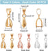 PH PandaHall 90 pcs 3 Colors Brass Pinch Bails Pinch Clip Bail Clasp Dangle Charm Bead Pendant Connector Findings for Pendants Necklace Jewelry DI...