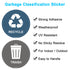 Wisdompro Recycle Sticker for Trash Can, 8 Pack of 3 inch Round Self Adhesive Trash and Recycling Stickers for Trash Bins, Garbage Containers, Ind...