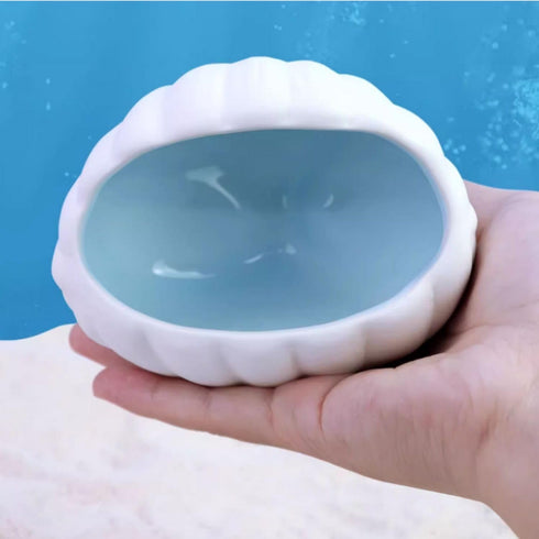 Aquarium Decorations Ceramic Conch Shell-Shaped Fish House Betta Fish Tank Accessory Decor Small Fish Hideout Cave for Fish Playing or Hiding (Blu...