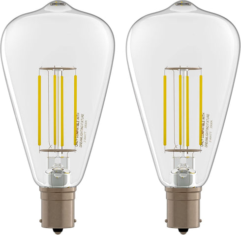 Dream lighting LED Edison Bulb 3W, 150 Lumens, Neutral White 3500K, LED Vintage Replace Globe Dinette Light Fixtures, pack of 2...