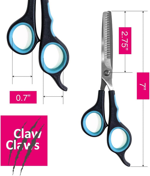 7 inch Thinning Scissors with 26-Teeth Stainless Steel Blades and Wave Style Handle for for Home Hair Cutting Shears...