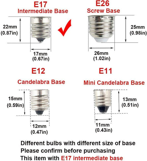 E17 LED Bulb Under Microwave Oven Light Bulbs, Over Stove Lights,Refrigerator 8206232A Replacement Bulb 2W(25W Incandescent Bulb Equivalent) Non-D...
