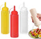 CONDRA FIELD Condiment Sauces Squeeze Bottles - (3Pcs-13.5oz),with Leak-Proof Cap and Scale Line.Plastic Squeeze Squirt Bottles for Ketchup,Mustar...