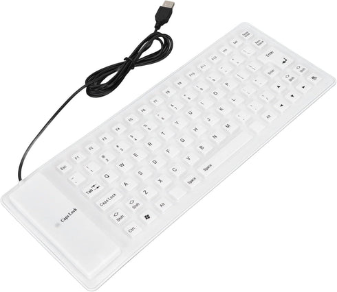 Roll-up Silicone Keyboard, Fully Sealed Silent Soft Keyboard Lightweight Portable USB Wired Keyboard 85 Keys Foldable Waterproof Flexible Keyboard...